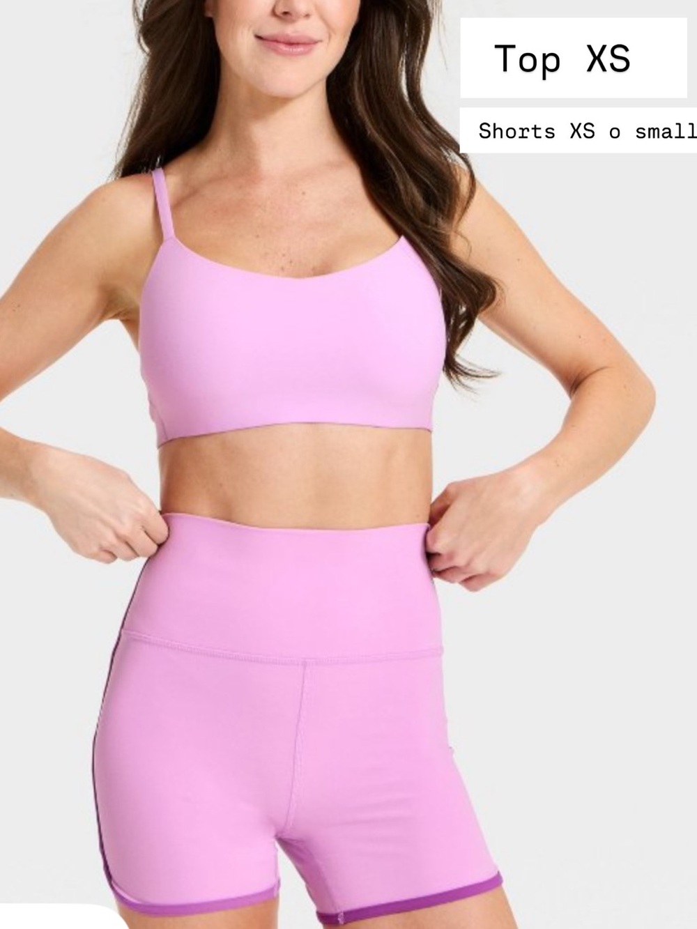 all in motion Pink Spaghetti-Strap Bralette & High-Waist Bike Shorts Set
